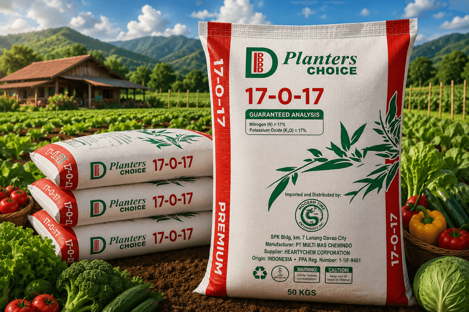 Planters Choice 17-0-17 packaging